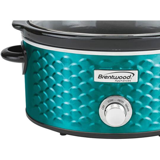 Brentwood Blue 4.5qt. Scallop-Pattern Slow Cooker